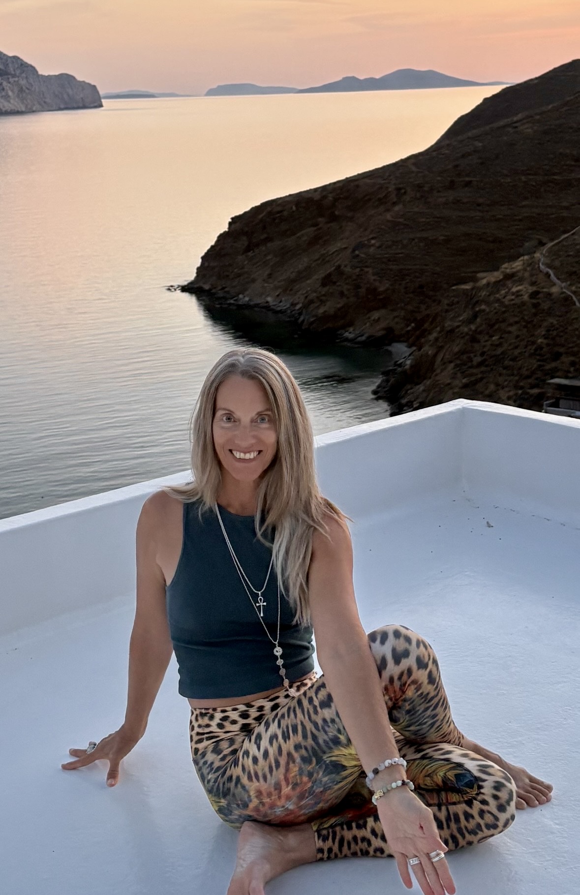 Laura in Greece yoga fremantle